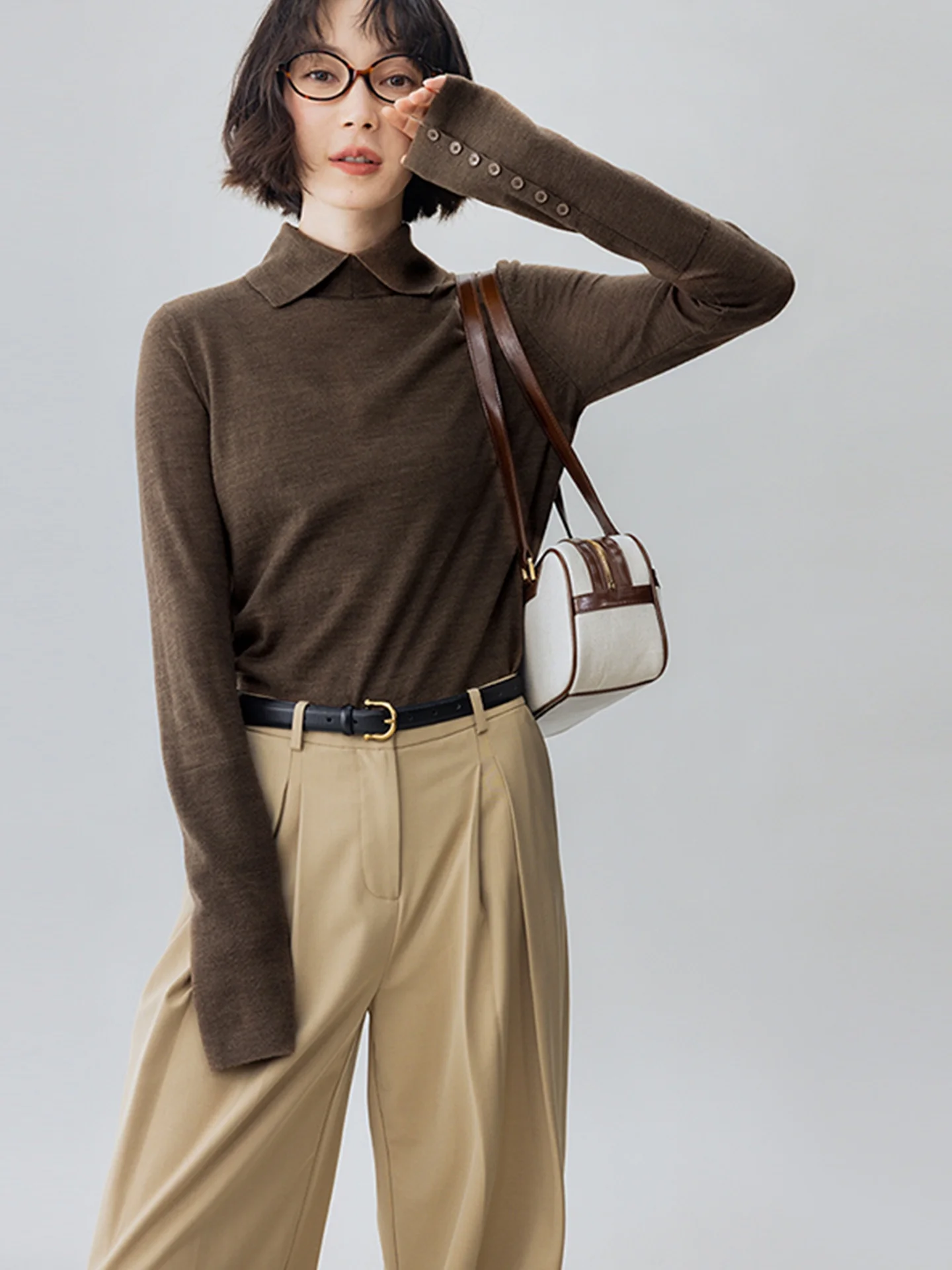 

Вязаный длинный пуловер с эффектом похудения, базовый слой, внутренняя одежда, простой корейский зимний топ в стиле ретро