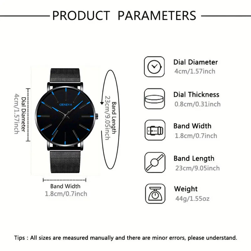 This High-End Quartz Watch Is Designed for Reliable Daily Wear. Includes Two/One Wristwatch to Meet Your Diverse Styling Needs.