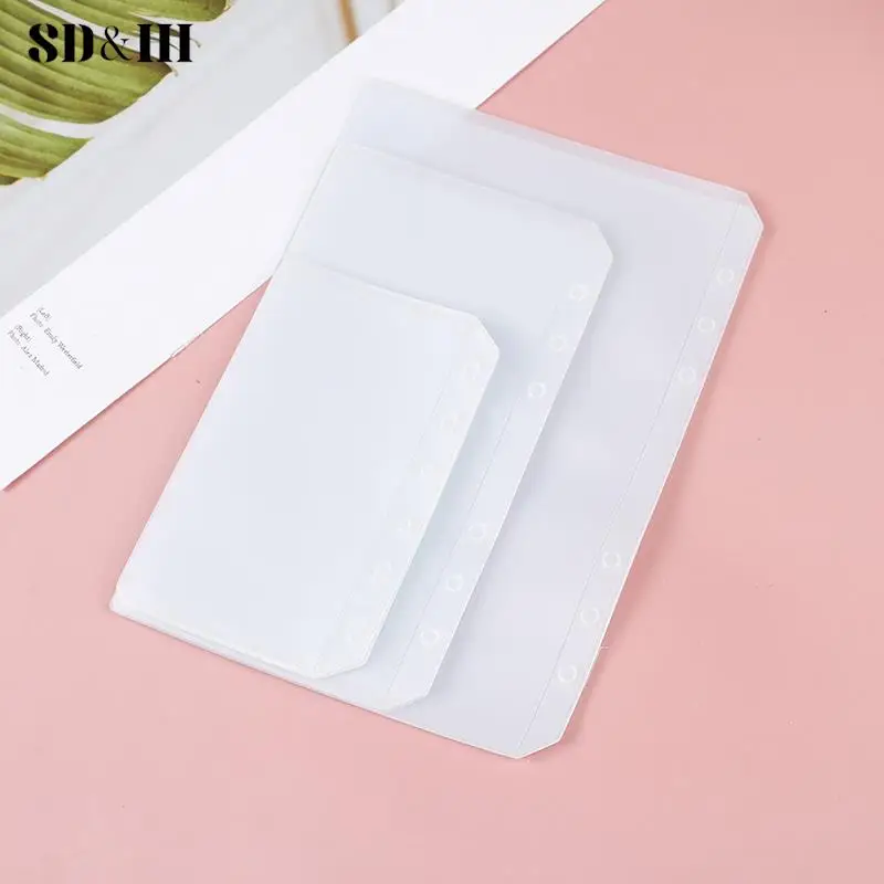 Pastas Binder para Notebook, bolsos transparentes, A5, A6, A7, 1pc