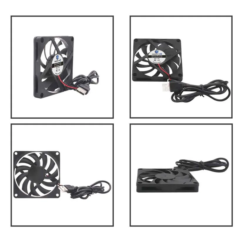 8010 5V DC Cooling Fan 80x80x10mm Sleeve / Hydraulic Bearing Ultra Thin Cooler for Laptop Case, PC, Router, USB Powered 8CM Fan