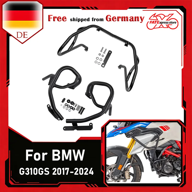 WOLFLINE Protezione Motore G310 GS, Barra Anticaduta, Gabbia di Protezione per BMW G310GS, Paraurti Stradale, Accessori Moto 2017-2024 2023 2022