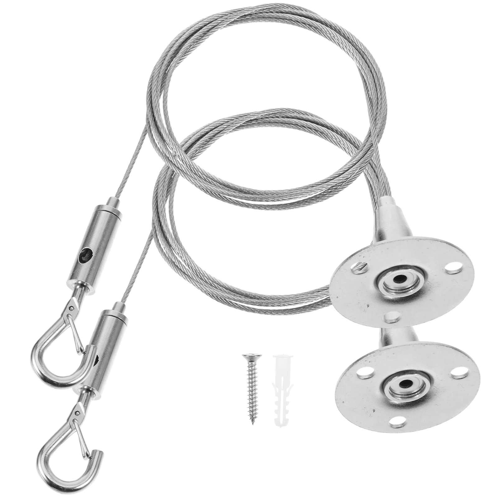 6 uds cuerda de iluminación perchas de imagen ajustables alambre colgante acero inoxidable