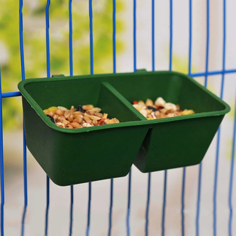 Comedero para pájaros, diseño combinado 2 tazas, vasos agua potable para pollos, codornices, cuencos comida colgantes