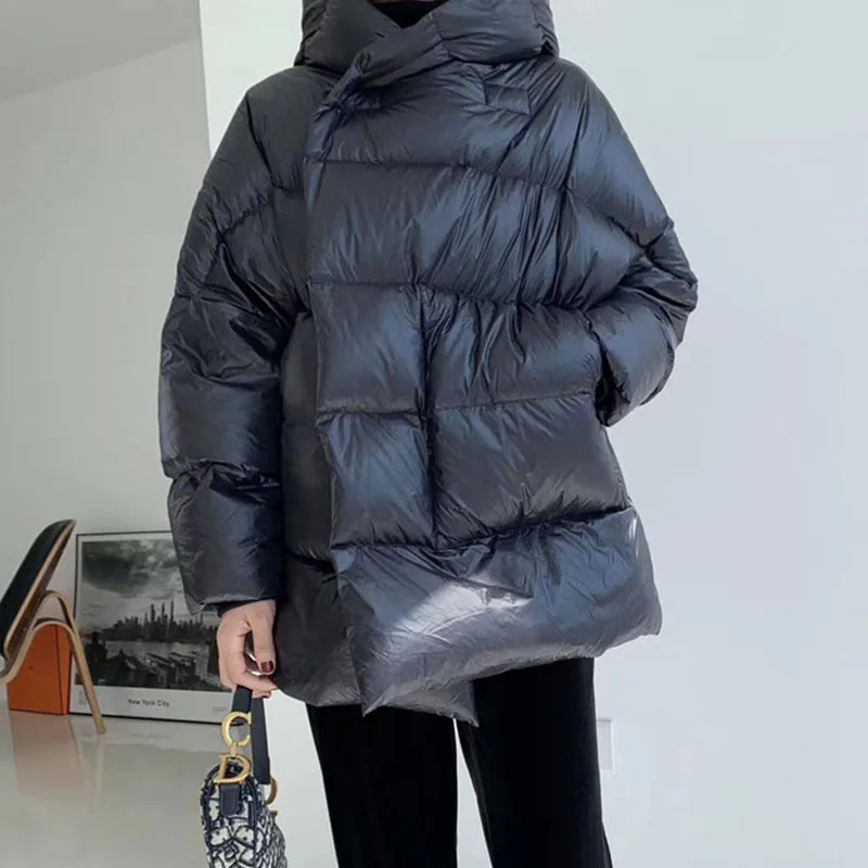 2025 여성용 다운 재킷 신상 고품질 따뜻한 후드 여성용 다운 재킷 겨울 화이트 덕다운 여성 다운 재킷 H604