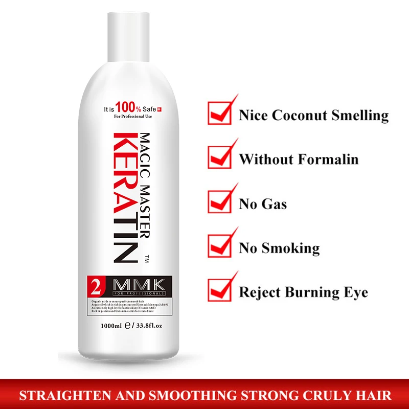 1000ml Without  Formalin Keratin Fresh Smelling Magic Master Keratin Brazilian Treatment Straighten and Smooth for Damaged Hair