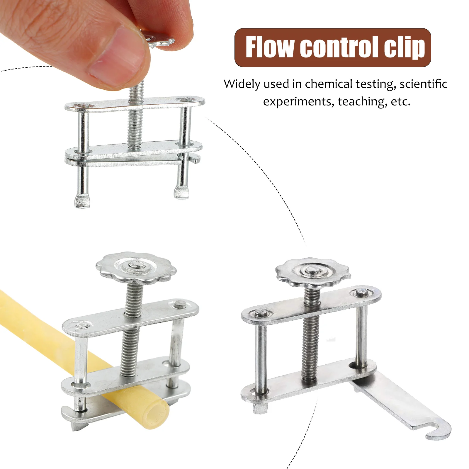 

10pcs Rotating Tube Water Stop Clamp Galvanized Iron Lab Instrument School Teaching Adjustable Hose Control Clip