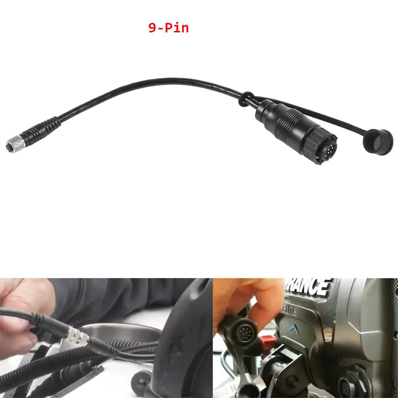 1852076 9-Pin Adapter Cable MKR-US2-16 for Lowrance Elite Ti2 & HDS Connect Universal Sonar 2 Transducer on Your Trolling Motor