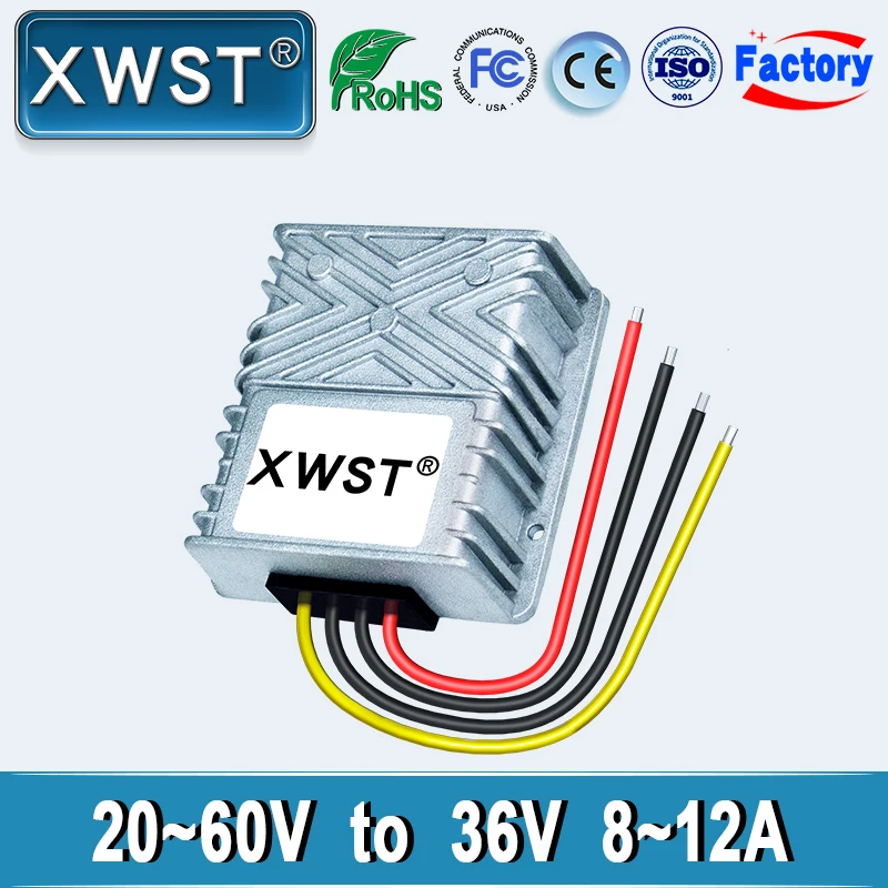 XWST DC 20-60V 36V To 36V DC Voltage Regulator 8A 12A Aluminum DC To DC Boost Buck Converter Power Supply For Car Waterproof