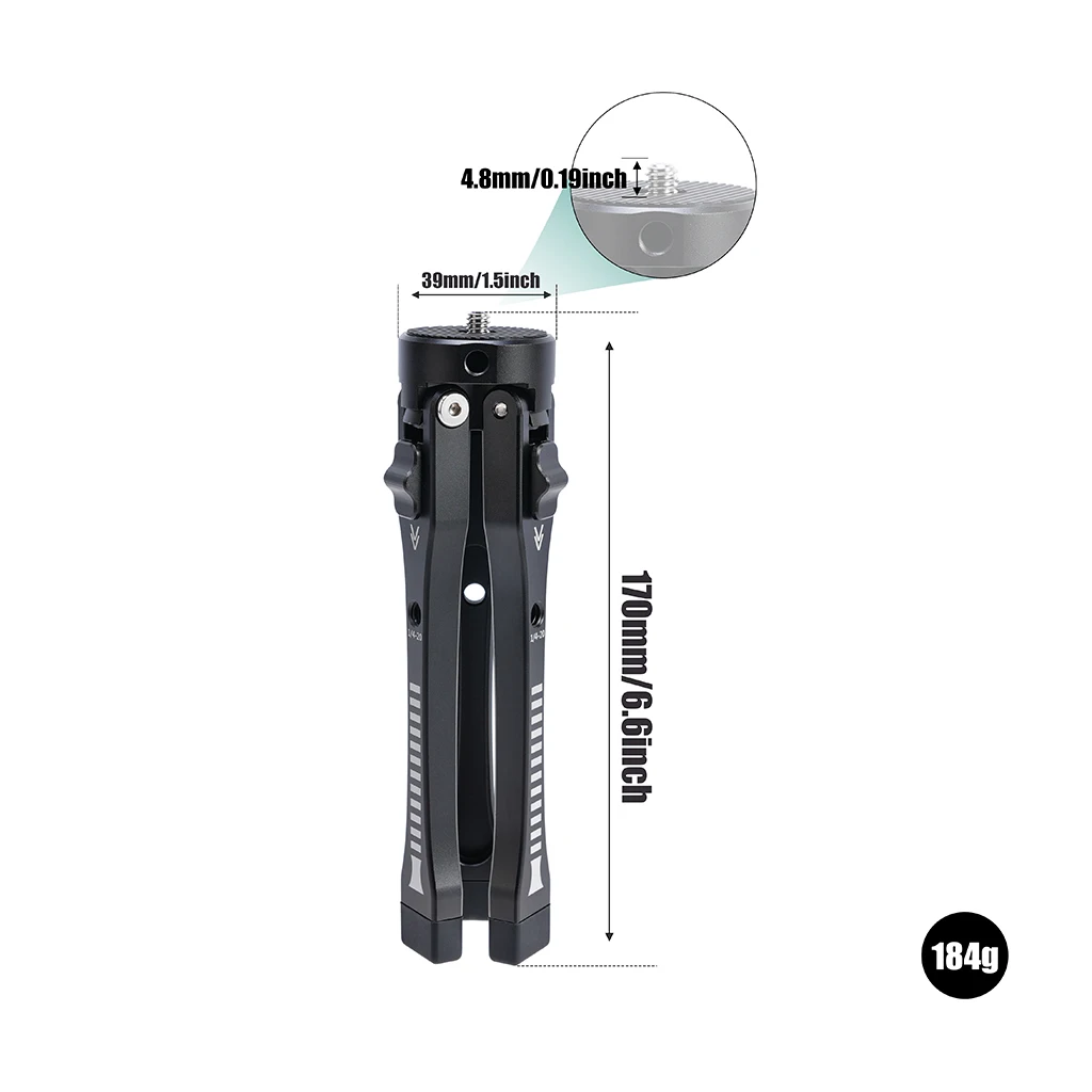 Aluminum Tripod Desktop Phone Stand 1/4 Screw for Gopro Pocket 3 Insta360 Travel Tripode Projector Holder Monopod Handheld Grip