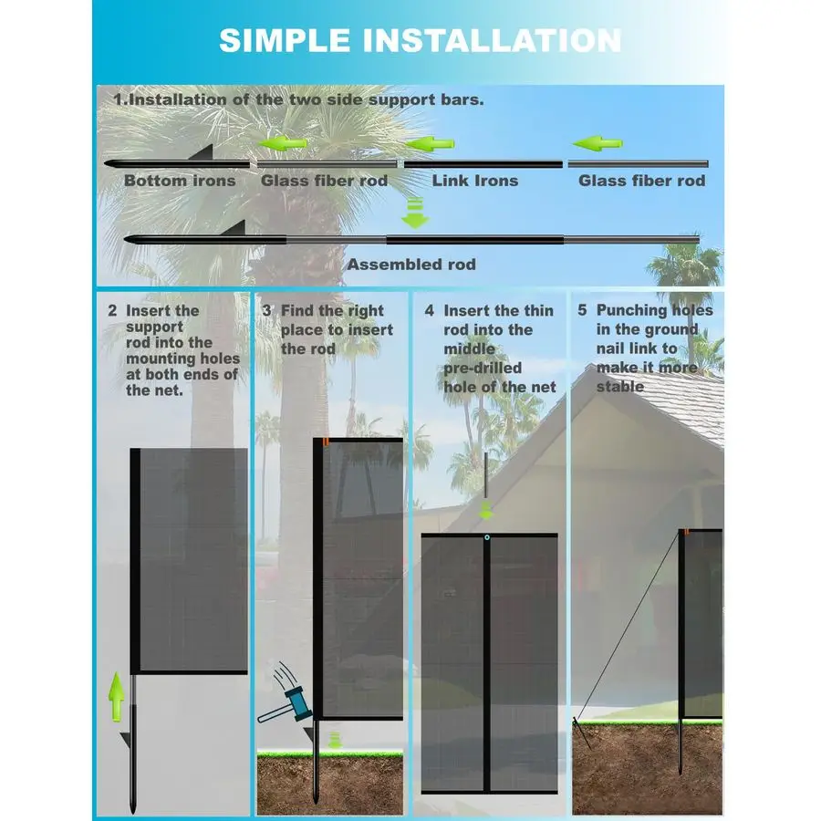 ネットフェンスゲートメッシュ屋外バリアポータブル、裏庭、庭のゲート、ボール、バスケットボール、犬、プール、ガレージエリアガード用