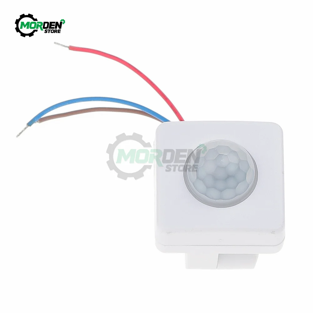 12Mm Ultratipis LED Lampu Sorot PIR Detektor Sensor Gerak Tahan Air Luar Ruangan 85-265V IP54 Sensor Gerak PIR Beralih Catu Daya