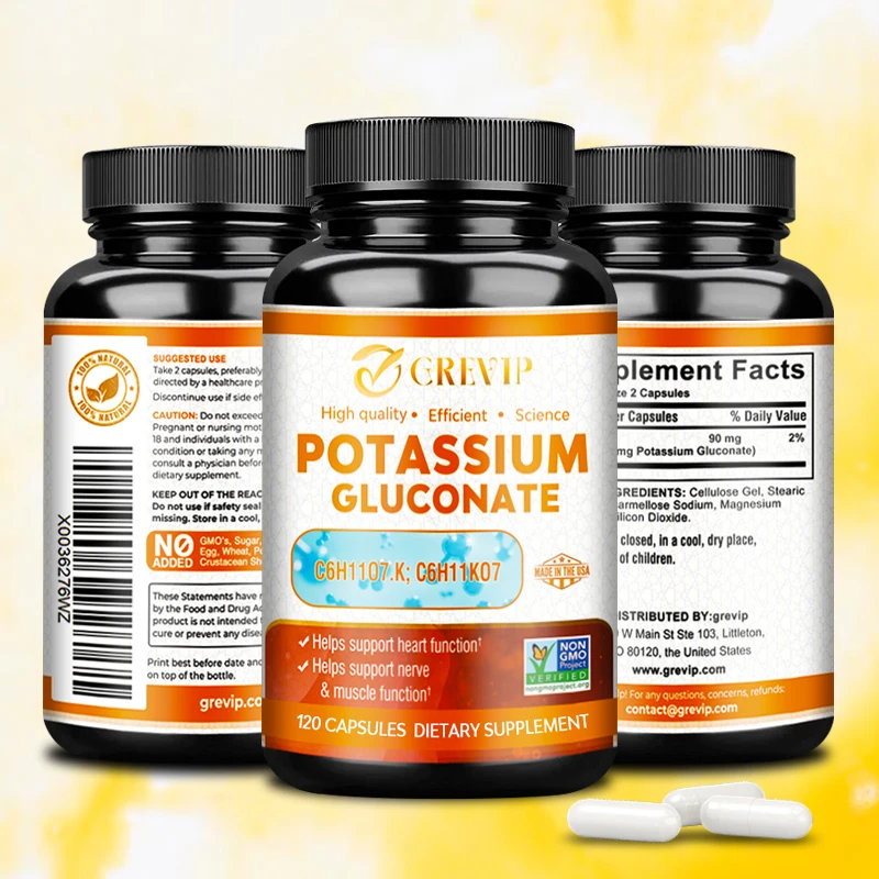 

Potassium Gluconate - Muscle and Nerve Cell Function, Cardiovascular Health, Non-GMO