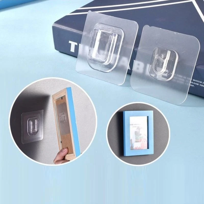 

Double-sided Adhesive Wall Hooks Waterproof Oilproof Adhesive Hooks Reusable Seamless Hanging Hook For Kitchen top sale