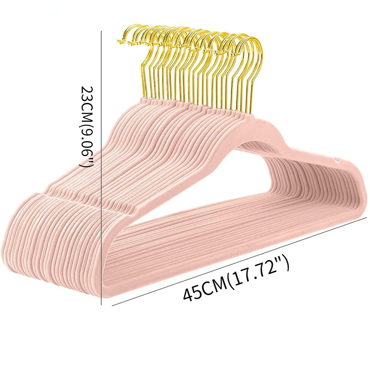 Gancio floccato con gancio dorato floccato senza cuciture per indumenti, portaoggetti per guardaroba asciutto e bagnato, appendiabiti magico per