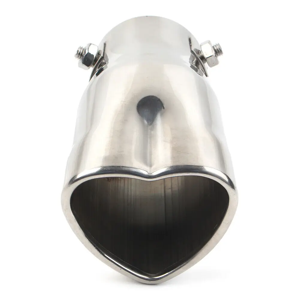 Fashion Design Heart Shape Style Car Accessories 1.5 - 2.1Inch Stainless Steel Silver Colorful Exhaust Tips Muffler Tail Pipe