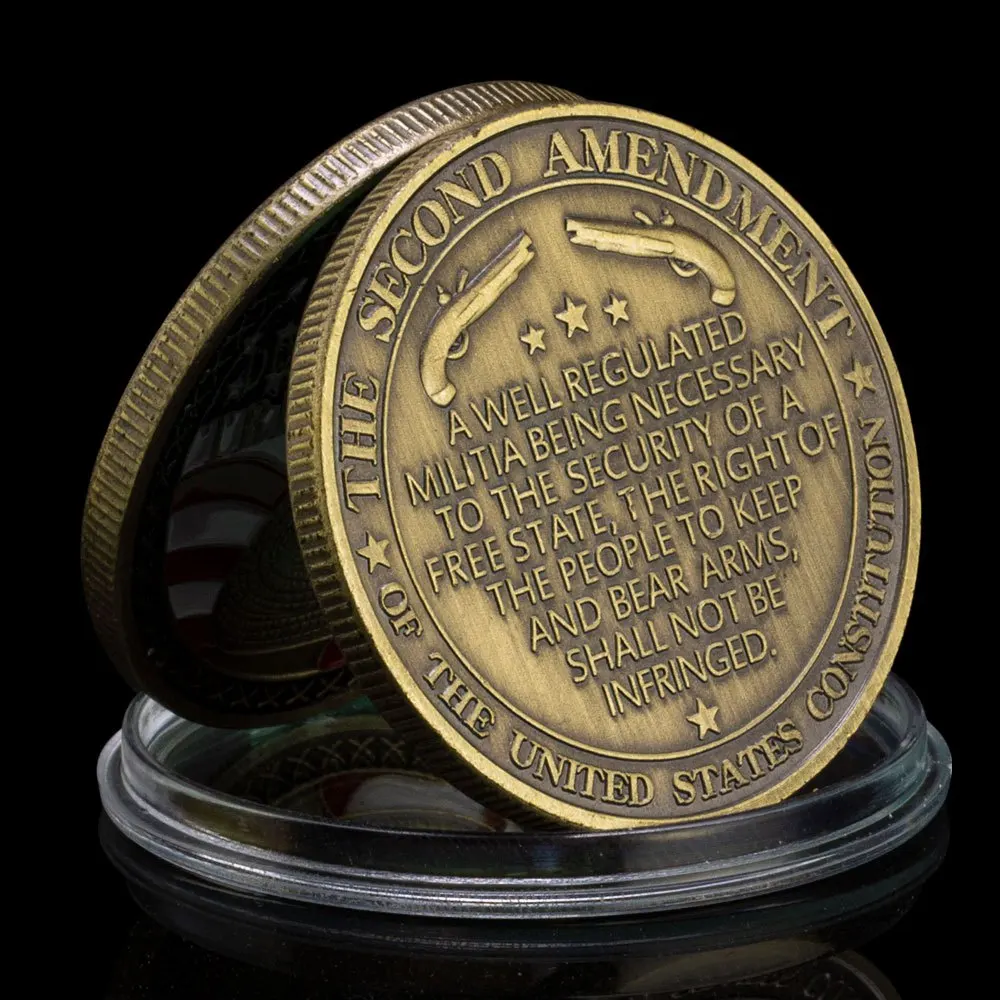 The Second Amendment Souvenir Dont Tread on Me Snake Coin The Right To Keep and Bear Arms Copper Plated Commemorative Coin