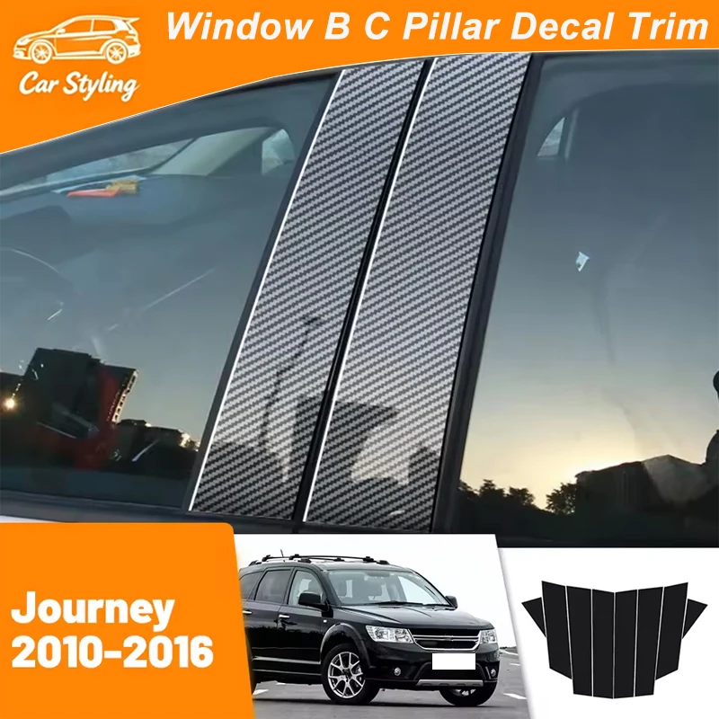 

For Dodge Journey 2010-2016 2011 2012 2013 2014 2015 Carbon Fiber Window Door Column Deal B C Pillar Post Cover Trim Sticker