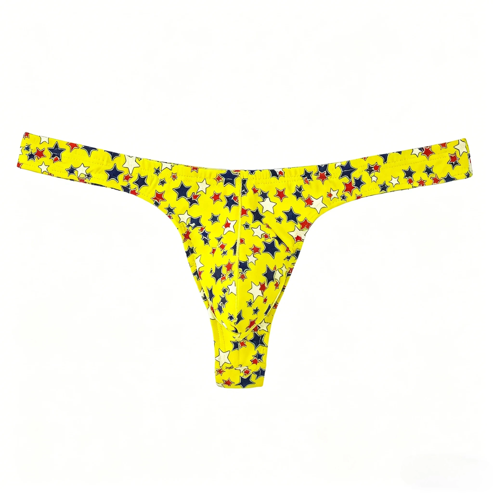 Men's Star Print Thong Low Waist Sexy U Convex Pouch T-back Underwear