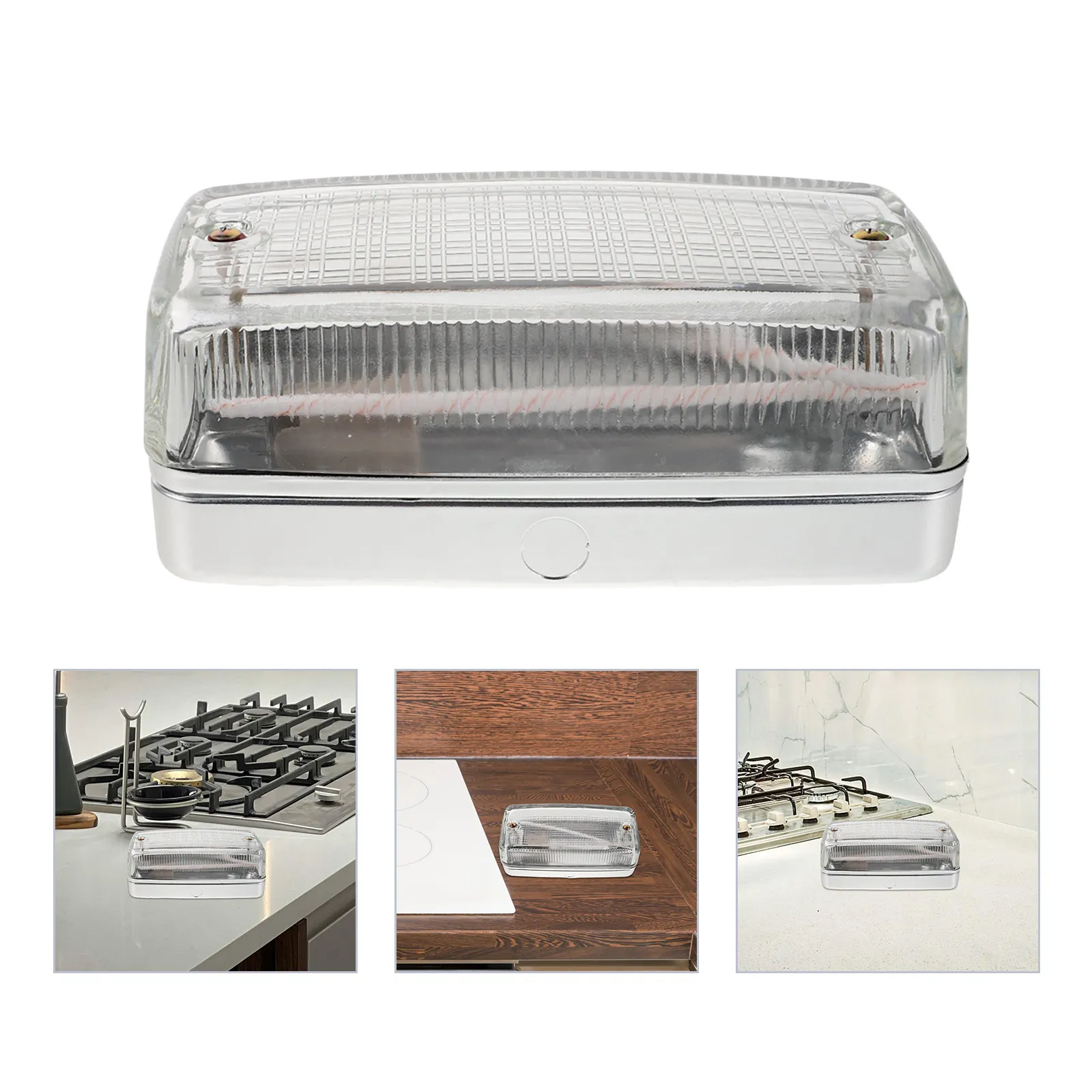 

Держатель лампы для вытяжки, металлический патрон с защитой от запотевания, сменный стеклянный плафон, аксессуар для освещения кухонной вытяжки, для коммерческих кухонь