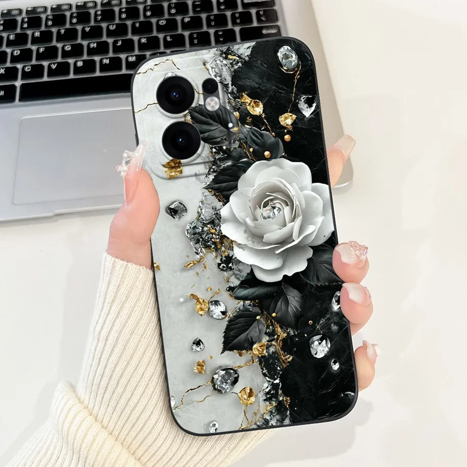 For Oppo Reno13 F 5G Case New Fashion Flower Silicone Soft Bumper Cases For Oppo Reno13F 4G Protection Cover Reno 13F 13FS Coque