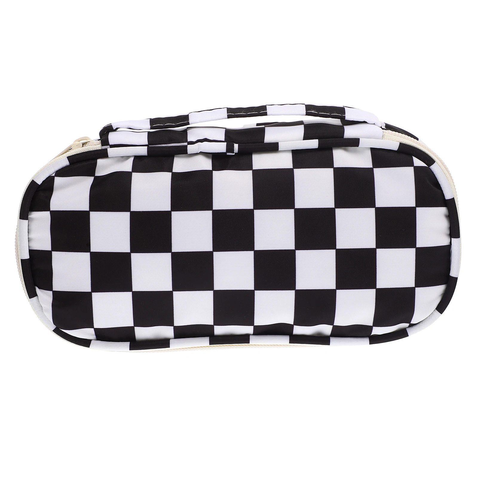 

Pencil Case Stationery Box Large Capacity Storage Travel Wallet School Pen Holder Checkerboard Canvas Makeup Pouch Dirt