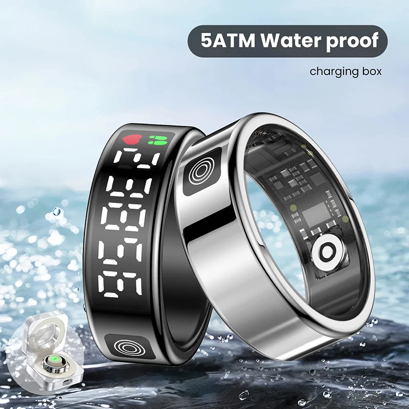 Xiaomi MIJIA SR08 Smart Ring LED Display Screen Heart Rate Blood Oxygen Monitoring Multi Sports Modes IP68 5ATM Waterproof