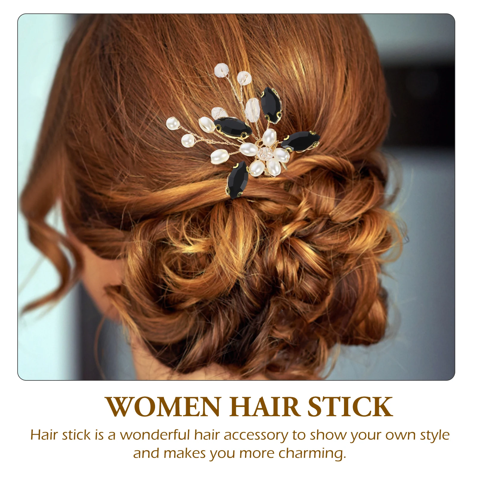 

Vintage Stick For Women Pearl Hairpin Elegant Bun Accessories Decorative Forks Chinese Style Wedding Party Zinc Alloy Metal Long