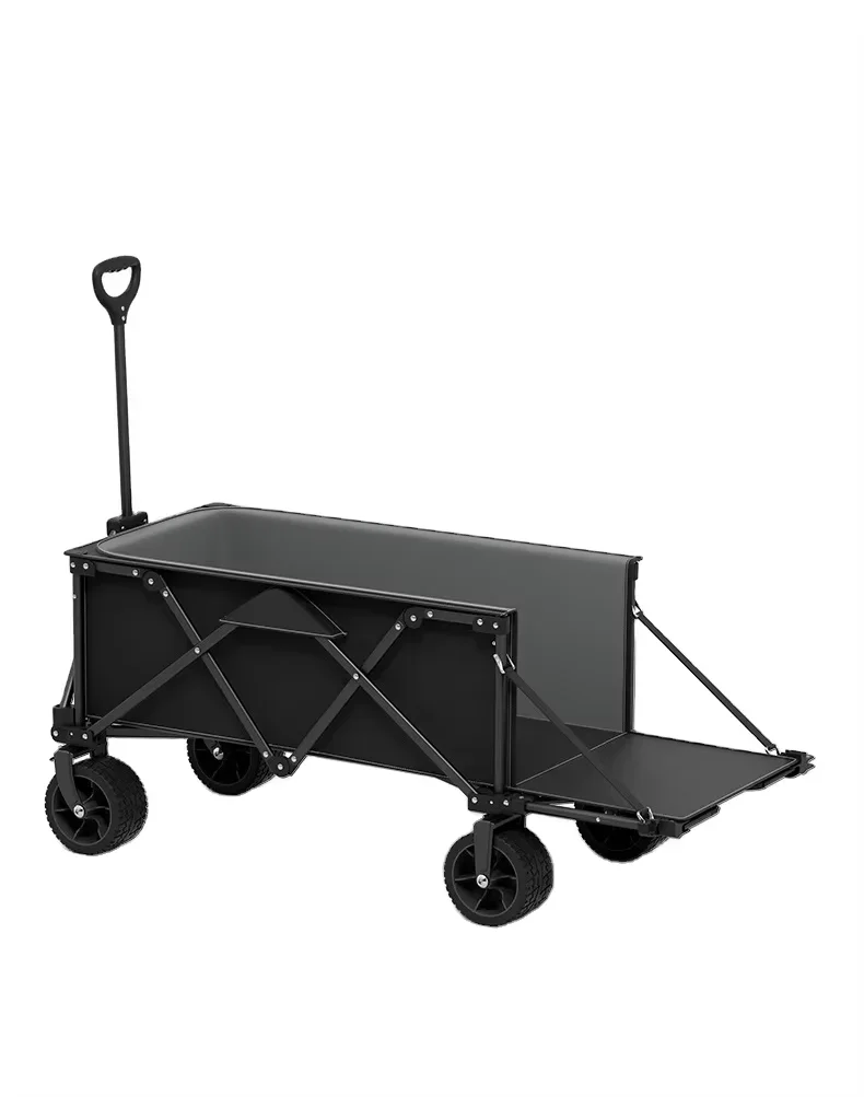 Wholesale Durable Outdoor Camping Trolley Wagon Portable Collapsible Utility Camping Cart With Cover