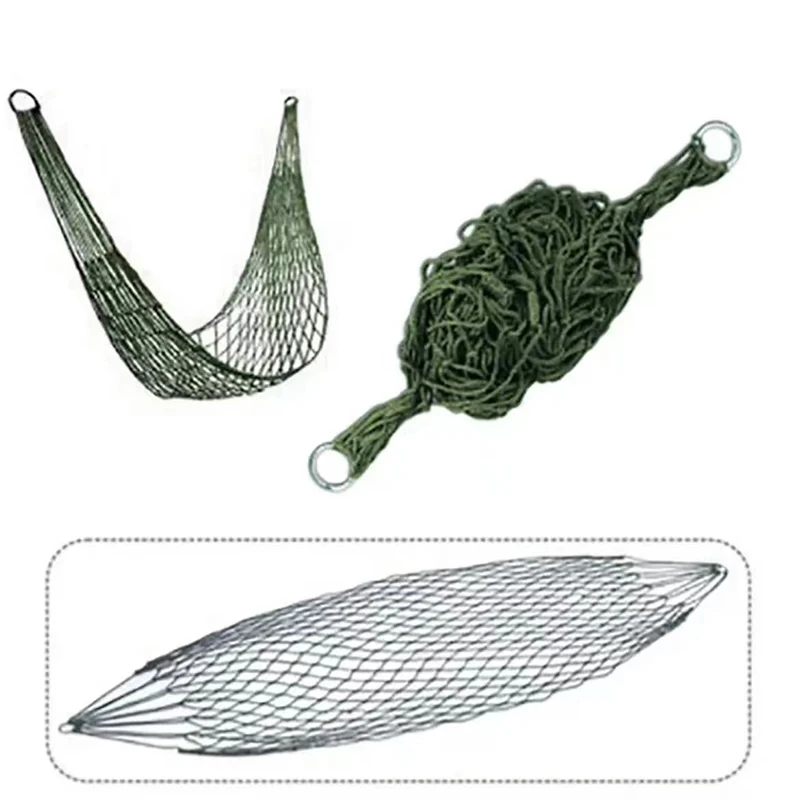 

Green Portable Outdoor Sport Hammock Outdoor Camping Hammock Mesh Net for Garden Beach Yard Travel Garden Swing Hanging Bed