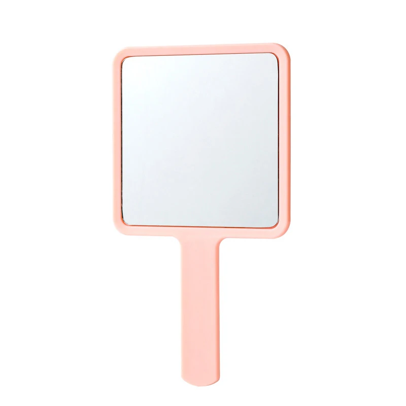 Mini miroir de maquillage carré avec poignée, portable, mignon, main, poche, compact, plusieurs couleurs, cadeau pour fille