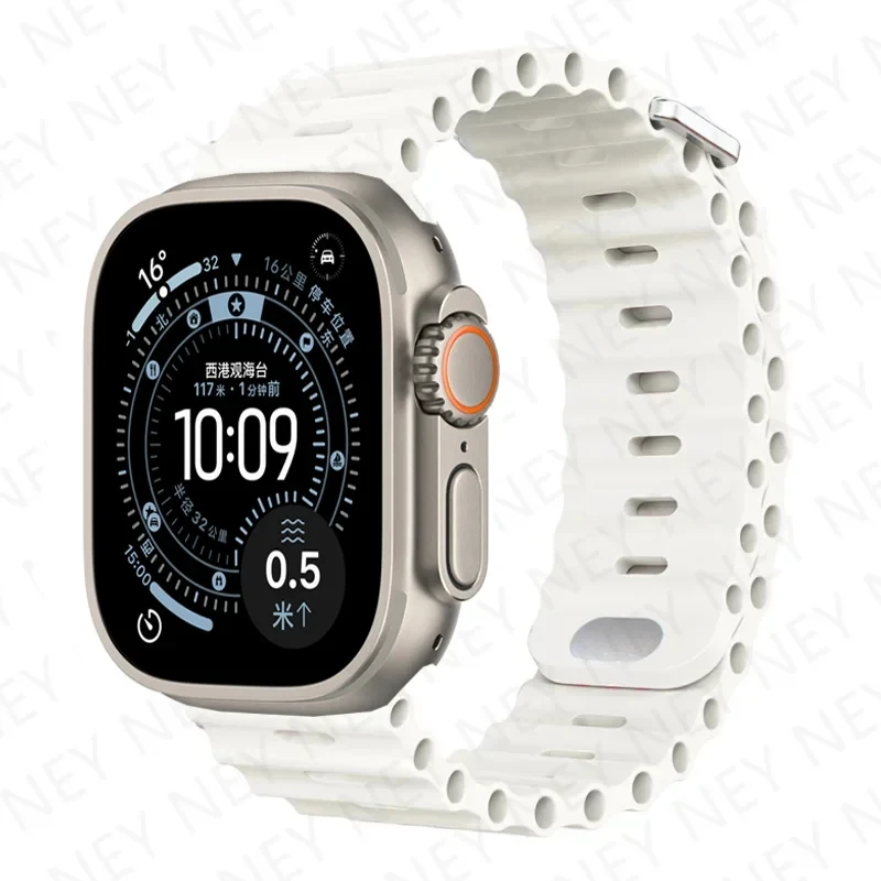 العصابات لساعة أبل 10-Ultra 2-3 49 مللي متر 45 مللي متر 41 مللي متر 44 مللي متر سيليكون المحيط حزام سوار iWatch سلسلة 11-9 8 7 6 5 4 SE 3 46 مللي متر 42 مللي متر #4