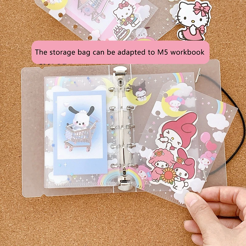 Sanrio Transparent Card Holder Handbooks Inner Storage Bag Loose Leaf Holder Photo Album Inner Page Binder Photocards Holder