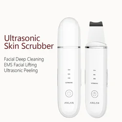 ANLAN Ultrasonic Skin Scrubber, Limpeza Profunda, Espátula de Poros Facial, EMS Facial Lifting, Peeling Care Tool