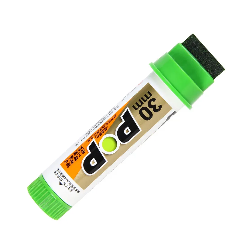 POP-30mm Permanent Marker Pen 12 Colors Broad Chisel Permanent Taggin For Supermarket, Ceramic, Glass, Wood, Rock Painting