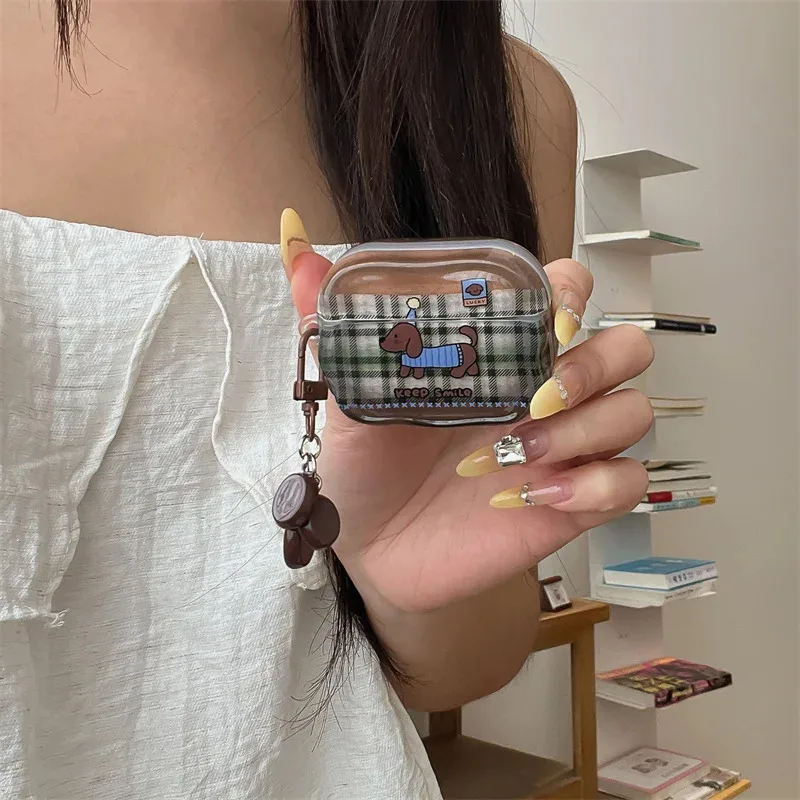 

Twisted edge | Checkered sausage dog | Coffee bean pendant | Earphone case | Suitable for Airpods 1 2 3 4 pro/pro 2