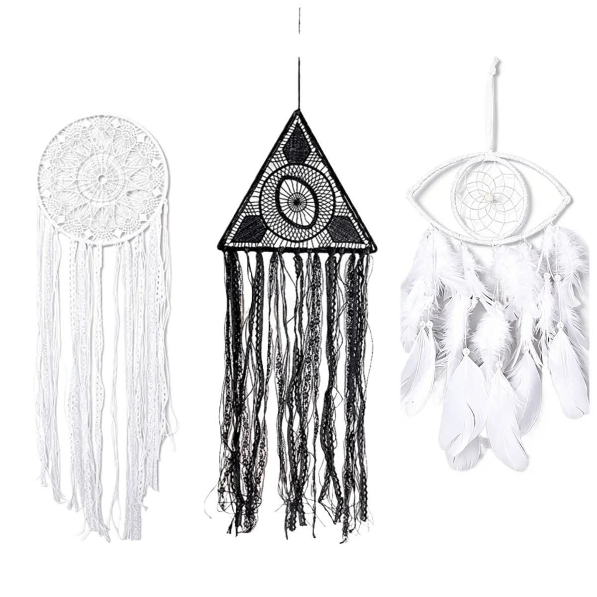 Evil Eye Dream Catchers Handmade Feather Tassel Native Dreamcatcher for Wall Hanging Ornament Boho Lucky Charm Home Decor Gifts