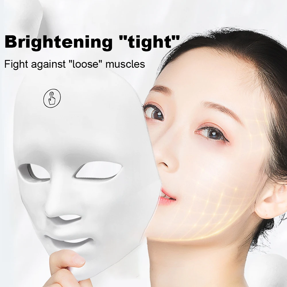 7-Farben-LED-Gesichtsmaske, LED-Photonentherapie, Schönheitsmaske, Anti-Aging, Hautverjüngung, Aufhellung, USB wiederaufladbar, Schönheitsgerät