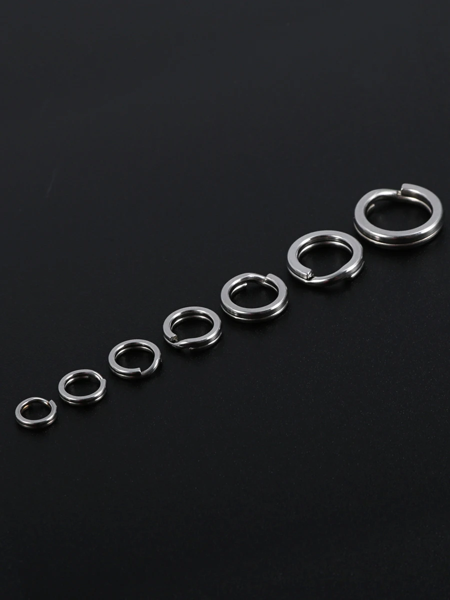 JIGGING PRO Edelstahl Split Ringe Angeln Anschlüsse Snap Ringe 10/15 Stücke Heavy Duty Salzwasser Angeln Zubehör
