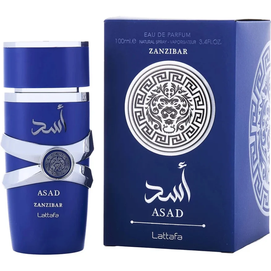 

Lattafa Asad Zanzibar для мужчин Eau De Parfum Спрей 100 мл Гарантия древесины и фрукты