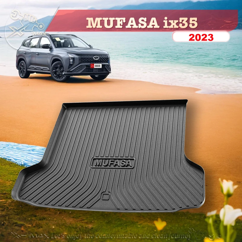 

For Hyundai MUFASA ix35 2023 Custom Fit Car Trunk Mat All Season Black Cargo Mat 3D Shaped Laser Measured Trunk Liners