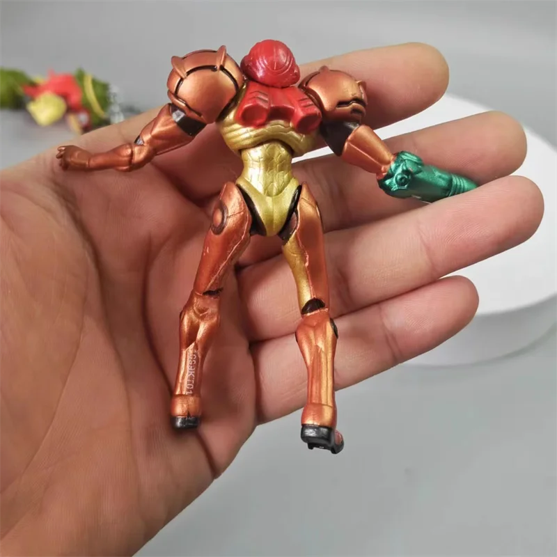 10-15cm cartoon METROID zero samus alan figure joint doll hard PVC arm can move model