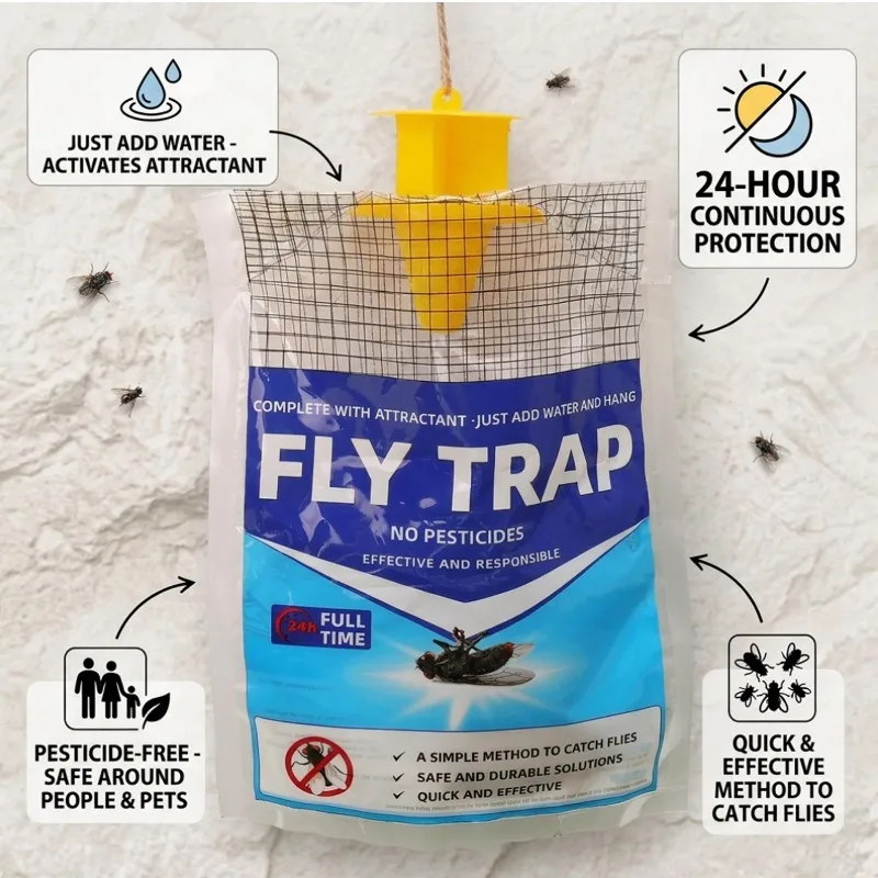 Hanging Fly Trap Bag Waterproof Fly Trap Outdoor Garden Effective Fruit Flying Insect Catcher Pest Control Tools Garden Supplies