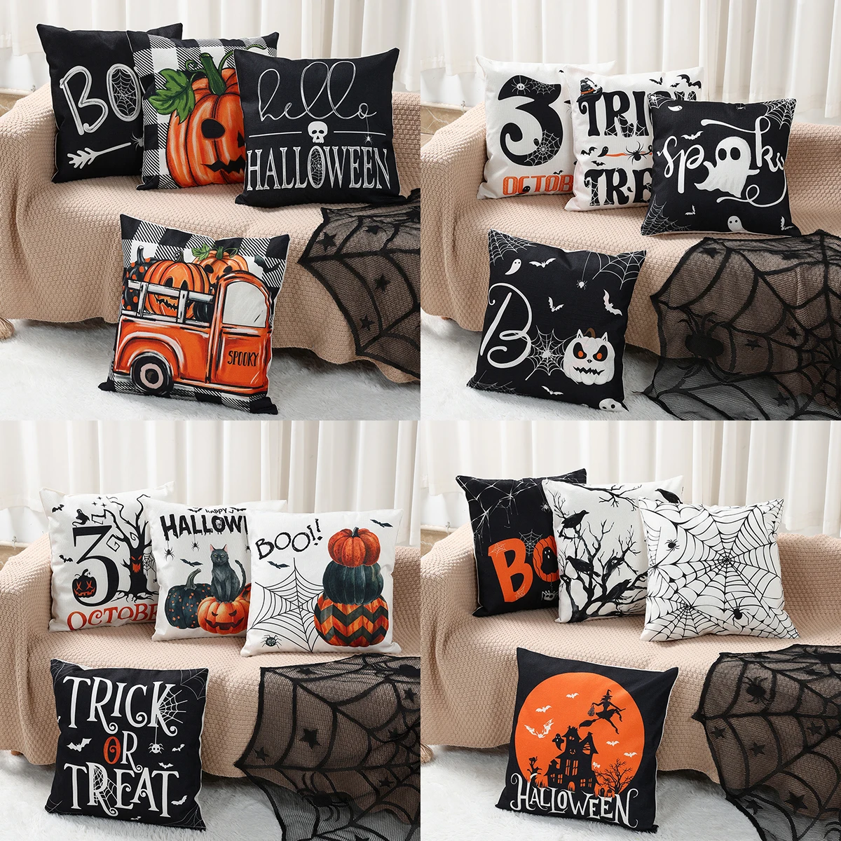 

Halloween Pumpkin Pillowcase Party Favors Halloween Decoration Ghost Pillowcase for Home Trick or Treat Halloween Party Supplies