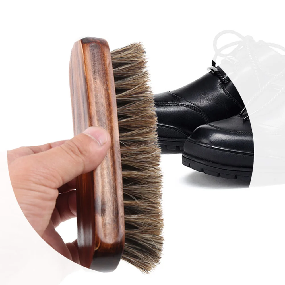 

Horsehair Brush Wooden Handle Soft Dense Bristles for Clothes Shoes Furniture Coat Suit Lint Remover Premium Cleaning Tool