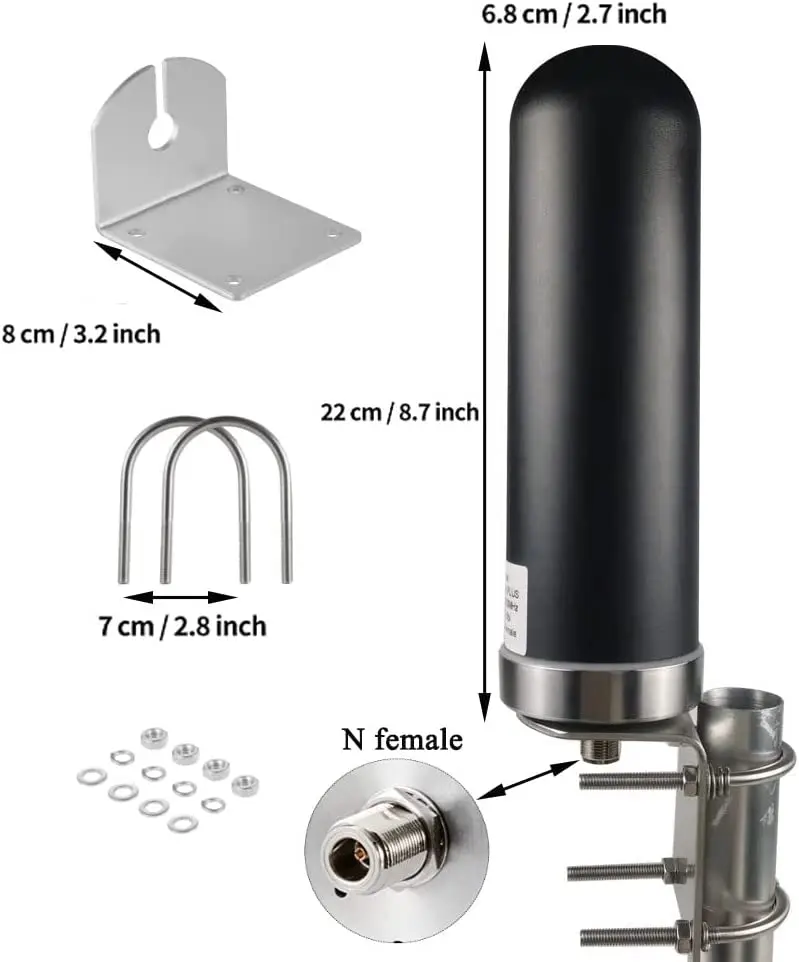 Antena alta exterior do ganho 10dbi da faixa larga 2.4-5.8 mhz das antenas celulares do hotspot de omni 5g 4g lte 698 ghz 6000 ghz wifi para