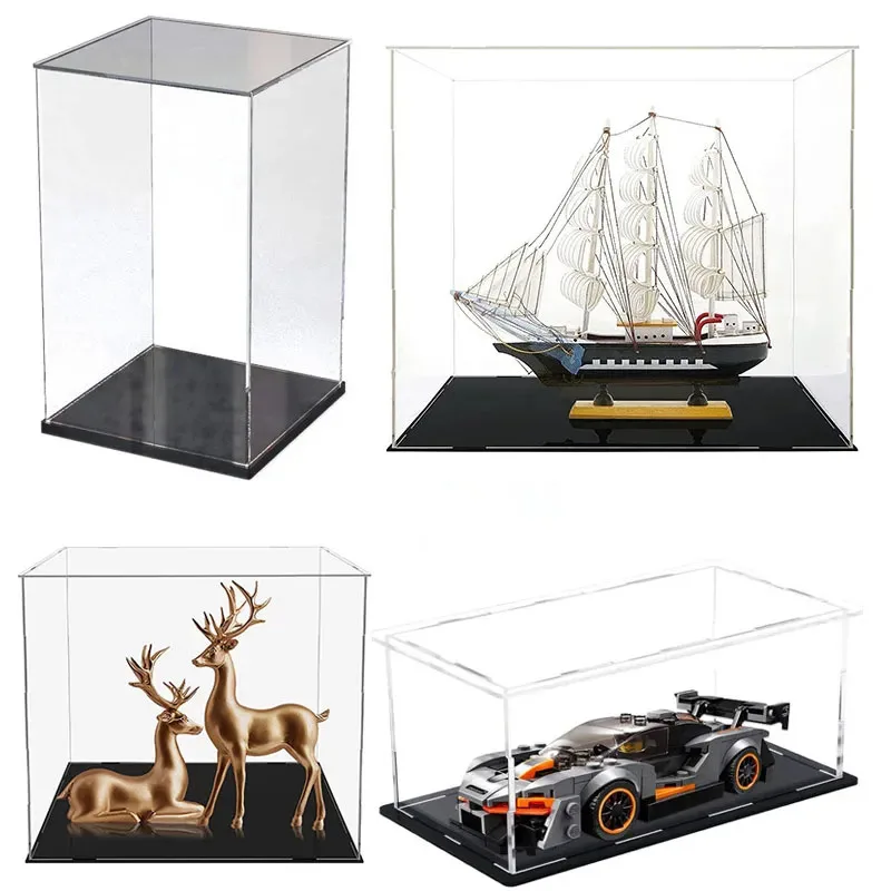 Transparent Acrylic Figure Display Cabinet, Dust Protection Storage Box for Toy, Car Model, Art, DIY Crafts Storage and Display