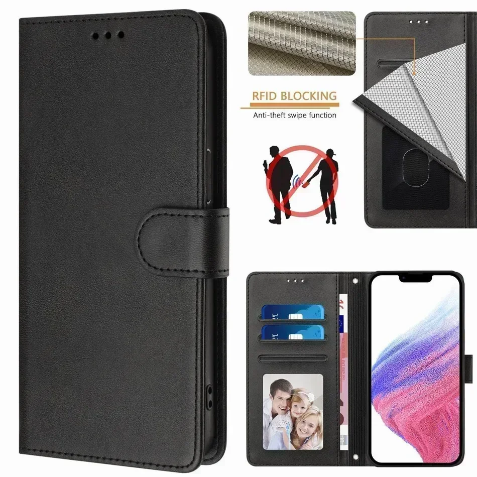 

Pop RFID Blocking Flip Phone Case For TCL 30Z 30T 40 50 XL SE 40R 405 406 408 403 501 505 502 50XE 5G Card Wallet Leather Cover