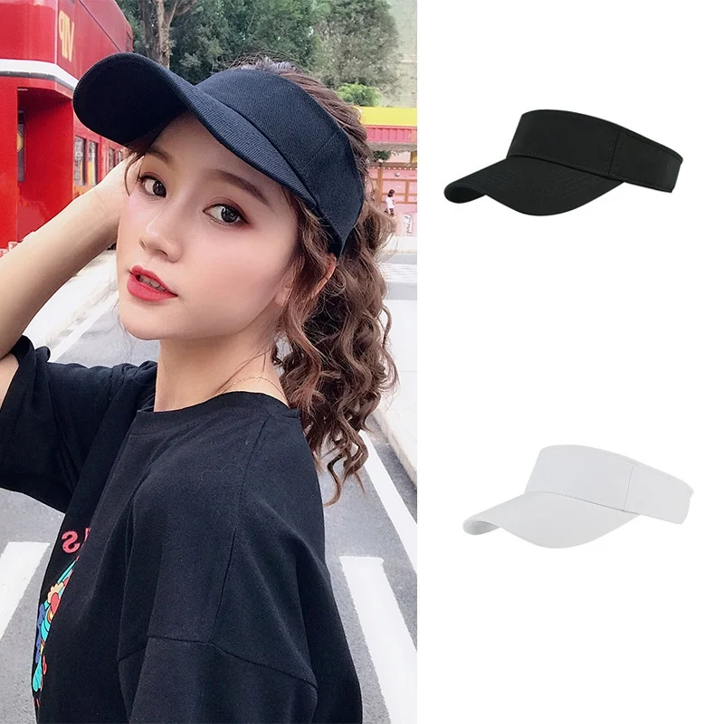 

Baseball Cap Women Men Empty Top Sports Cap Outdoor Sun Hat Sunshade Solid Color Tennis Cap Female Sun Visor Sunhat Suncreen New