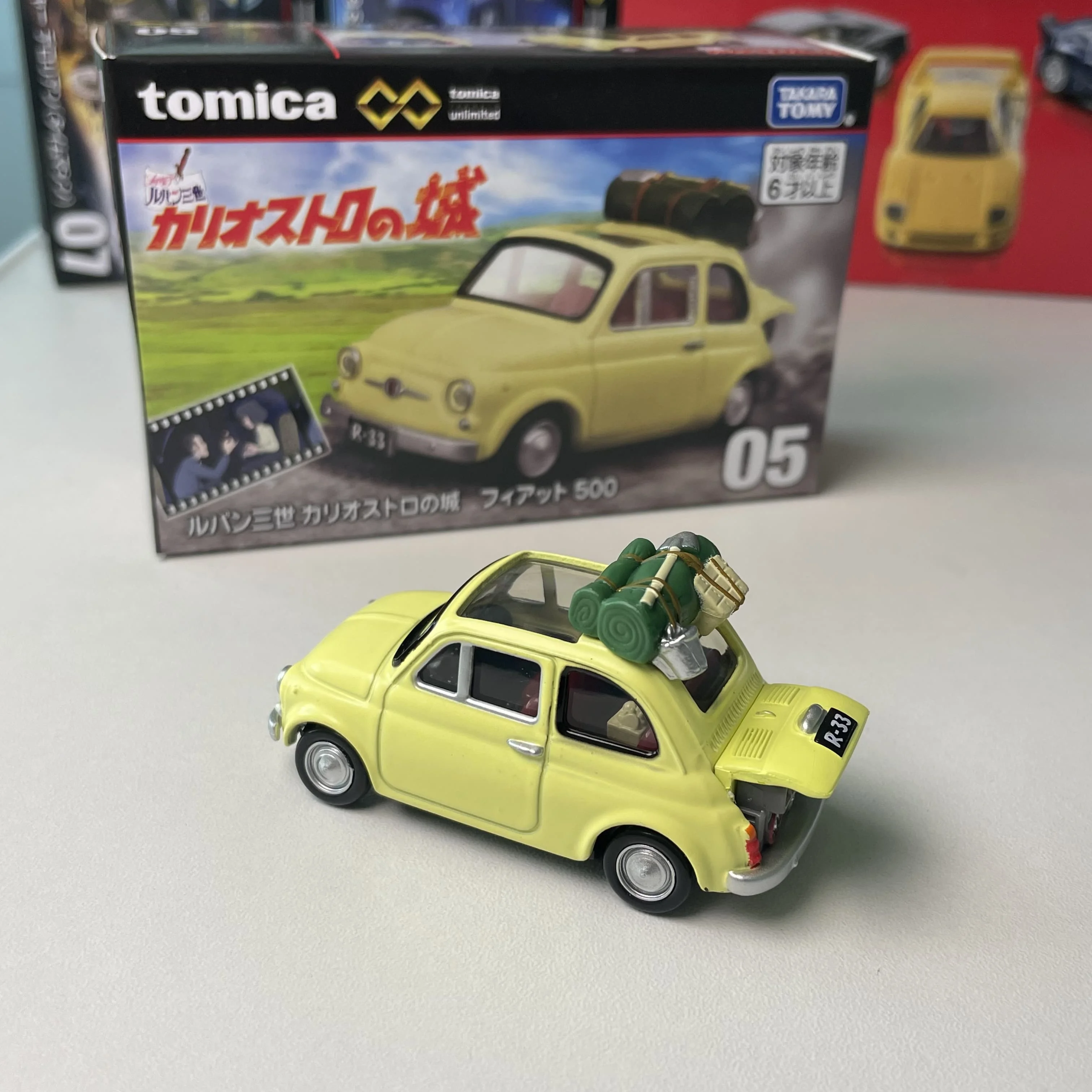 Takara Tomy Tomica Premium Unlimited 05 Lupin III Castle of Cagliostro Fiat 500 Diecast Alloy Model Car Collectible