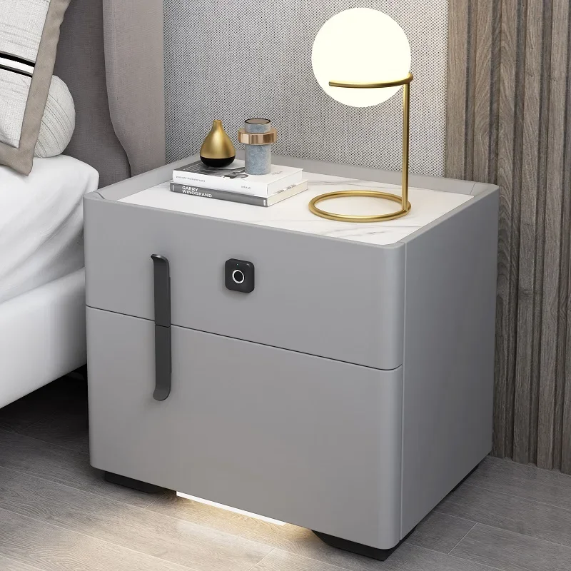 Inteligente Fingerprint Lock Rock Plate, Grey Paint Storage Cabinet, Moderno e Simples Multifunc